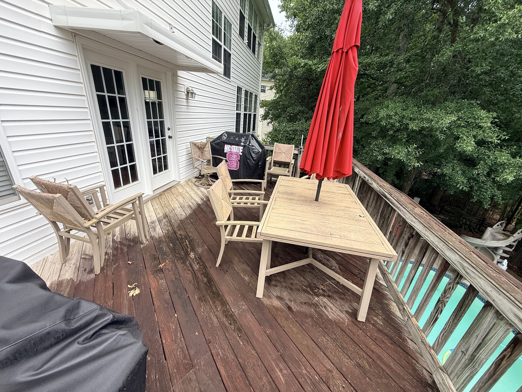 Pool deck before composite renovation Charlotte NC